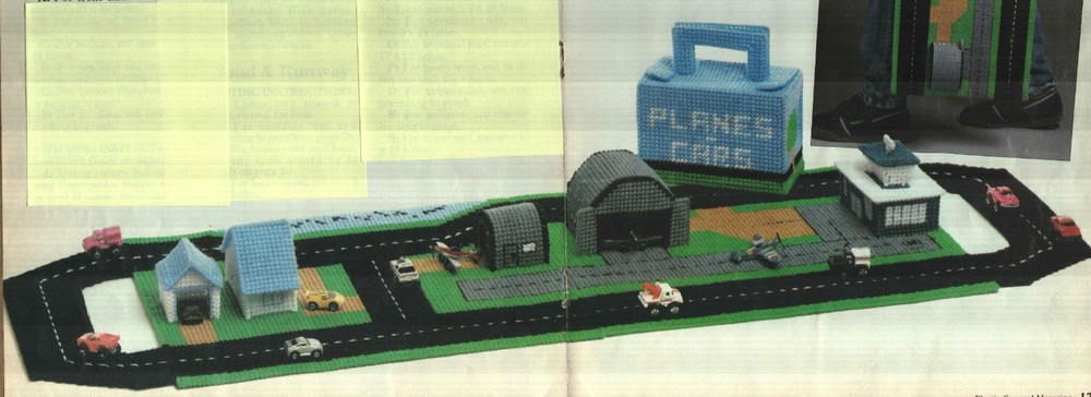 GOING PLACES PLANES & CARS FOLDABLE RUNWAY PLASTIC CANVAS PATTERN INSTRUCTIONS