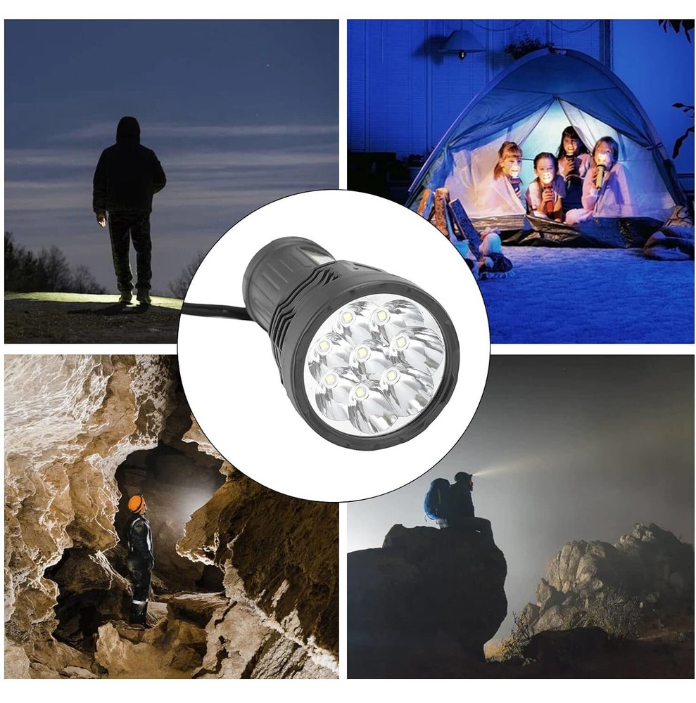 Super Bright 12000000LM Torch 8 LED Flashlight USB Rechargeable Tactical lights