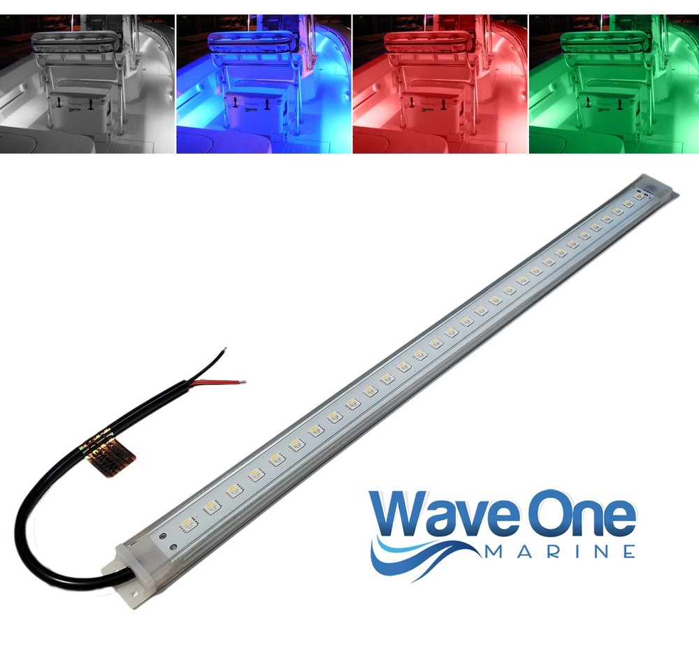 Wave One Marine | 16" RGBW LED Utility Courtesy Accent Light Strip | 12-24V IP65