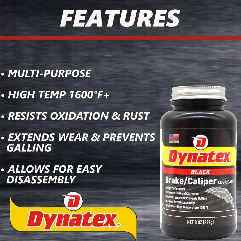Dynatex Brake Caliper Lubricant 8 oz High-Temp Graphite (8-Pack)