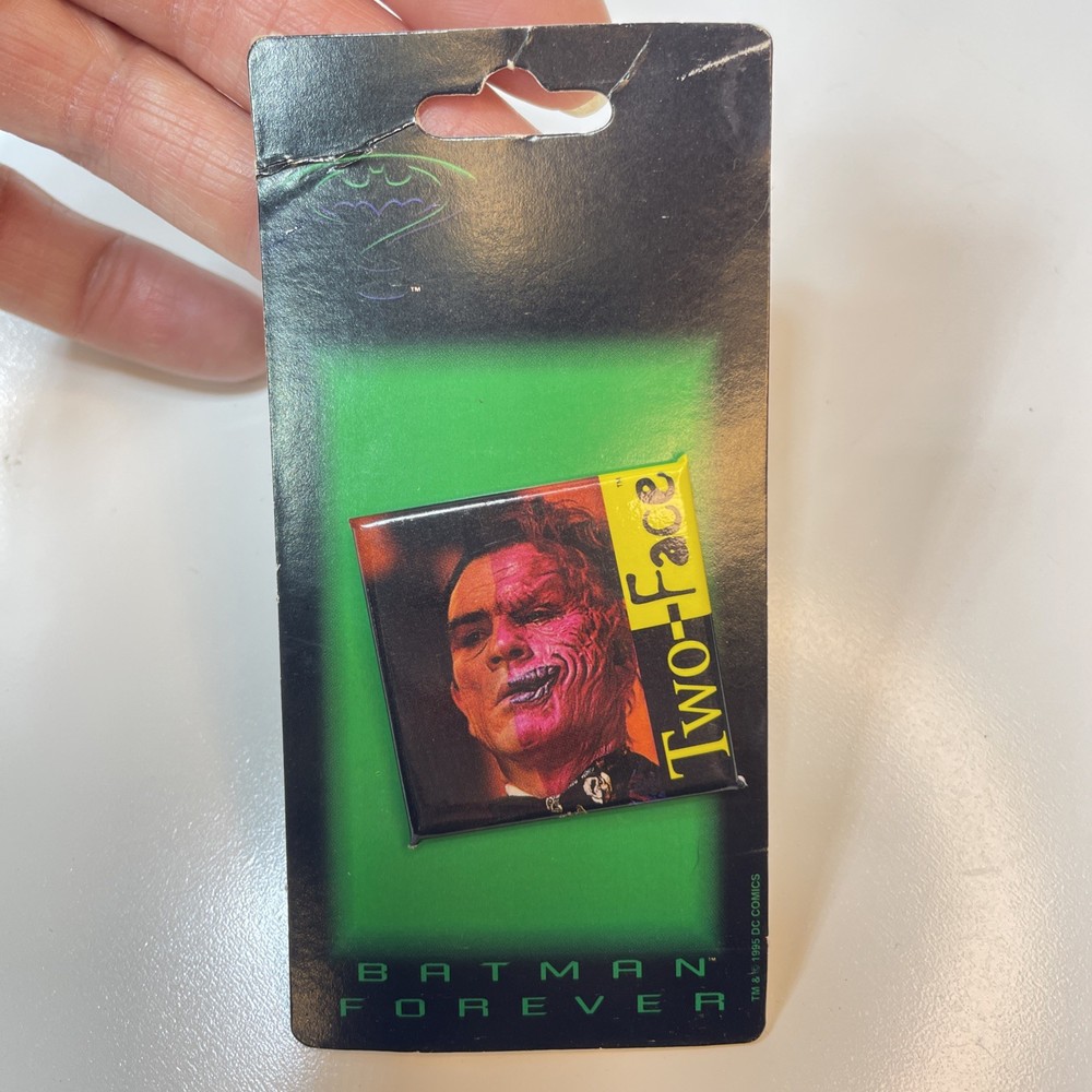 Vintage 1995 Batman Forever Two-Face Pin DC Comics New With Original Packaging