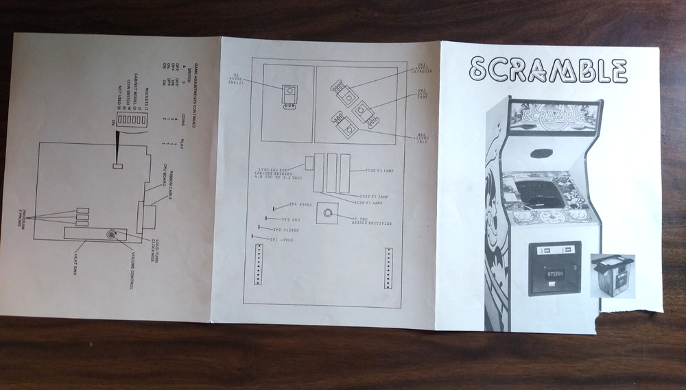 Stern Scramble Original Video Arcade Game Instruction Manual 1981