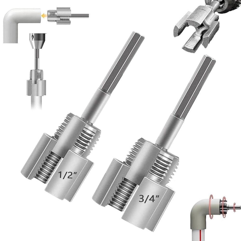 2x Integrated Internal & External Pipe Threading Tool,Pipe Thread Cutting Tool