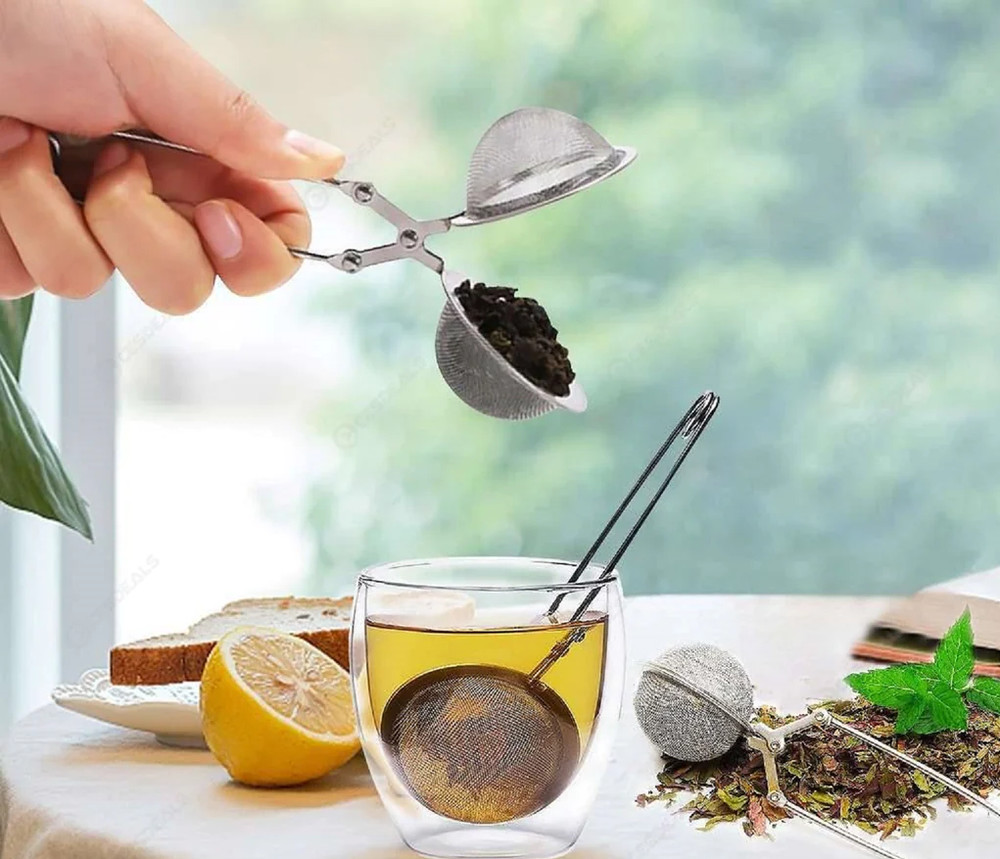 Tea Ball (3 pack) Squeeze Handle Strainer Filter Loose Tea Leaves Infuser Silver