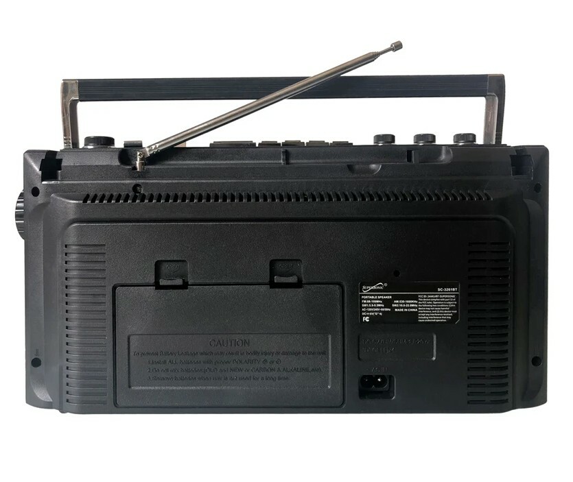 SuperSonic Retro 4-Band Radio & Cassette Player with Bluetooth