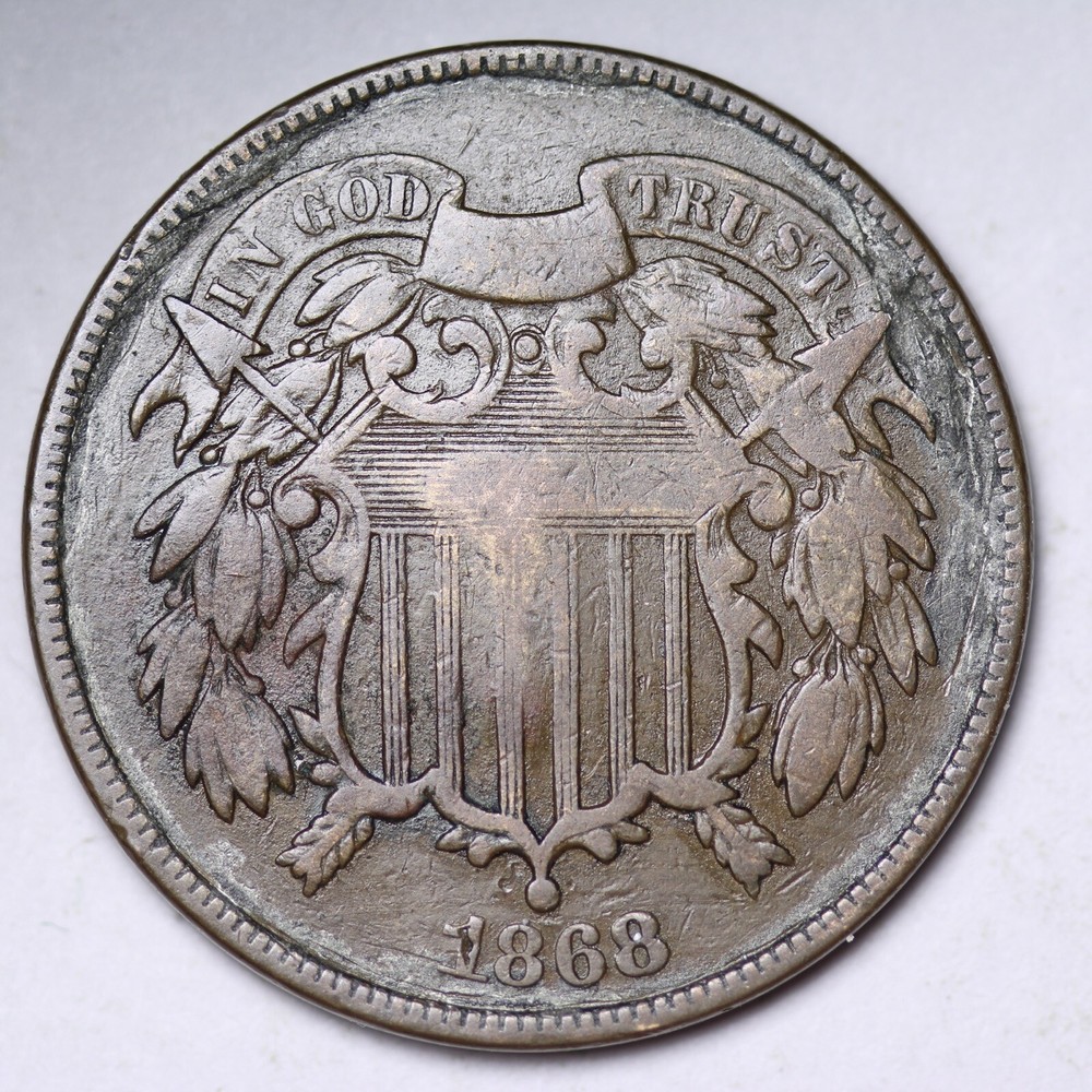 1868 Two Cent Piece CHOICE FINE+ E137 WZCB