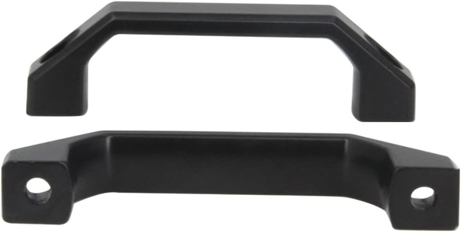 Black Aluminium Alloy Handle Rectangular Pull 2 Pcs
