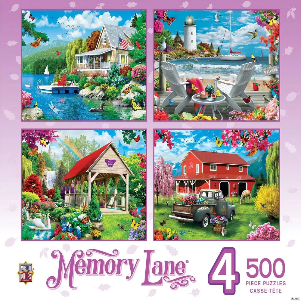 Memory Lane - 500 Piece Jigsaw Puzzles 4 Pack