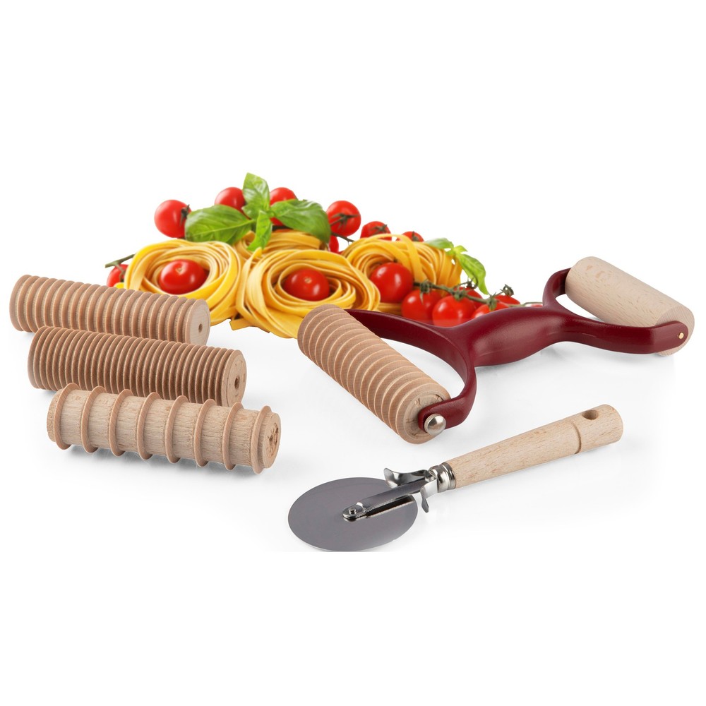 7 Pcs Pasta Making Tools Kitchen Set with Handle, Cutter, Rolling Pin, 4 Rollers