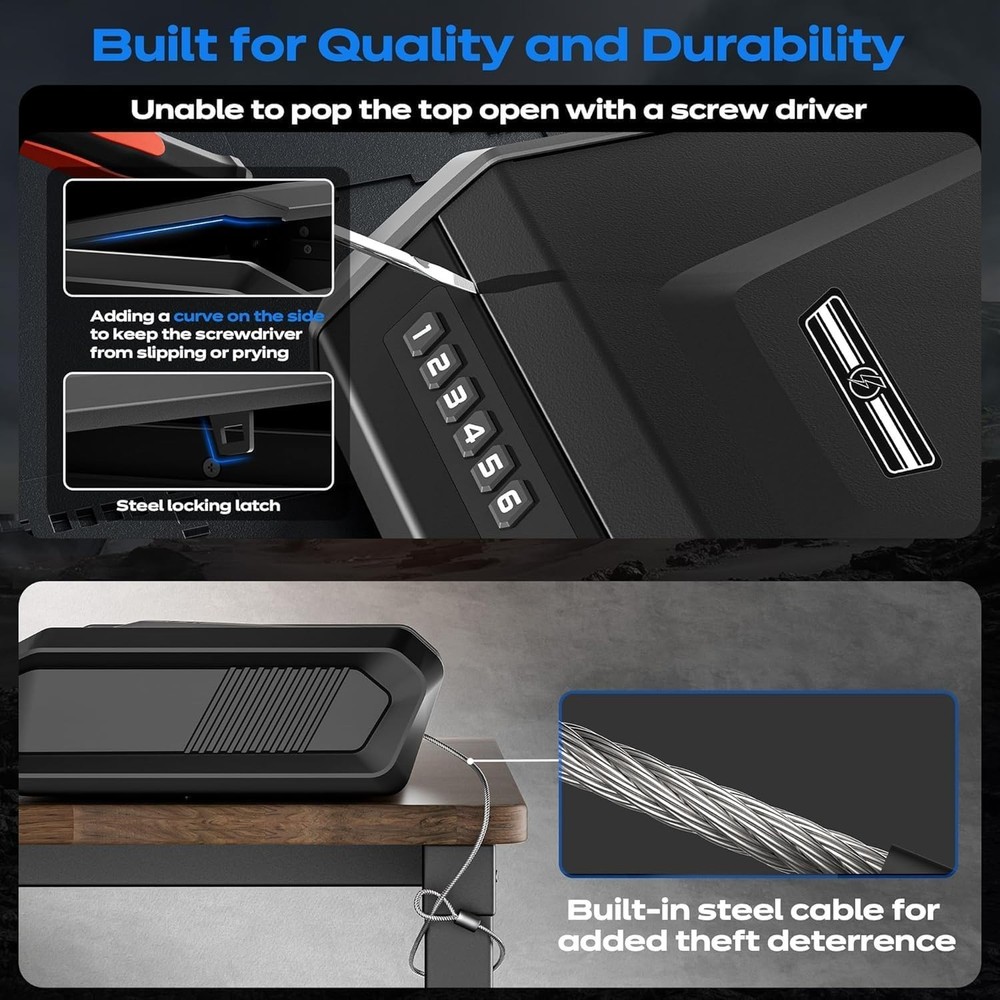 Quick Access Handgun Safe with Fingerprint & Keypad