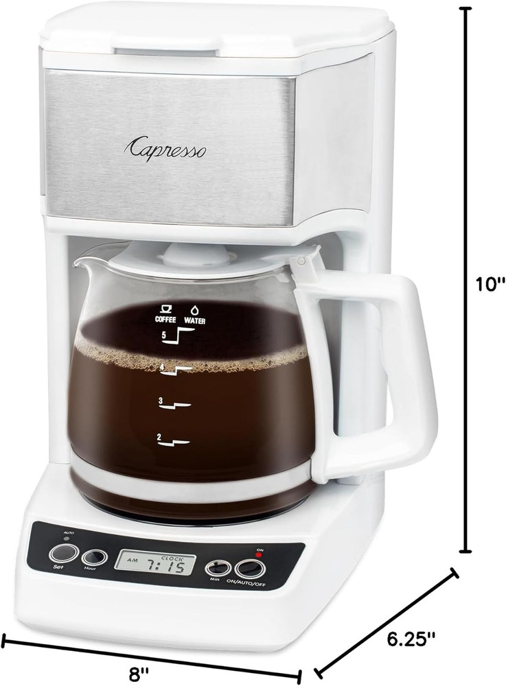 5-Cup Mini Drip Coffee Maker, White