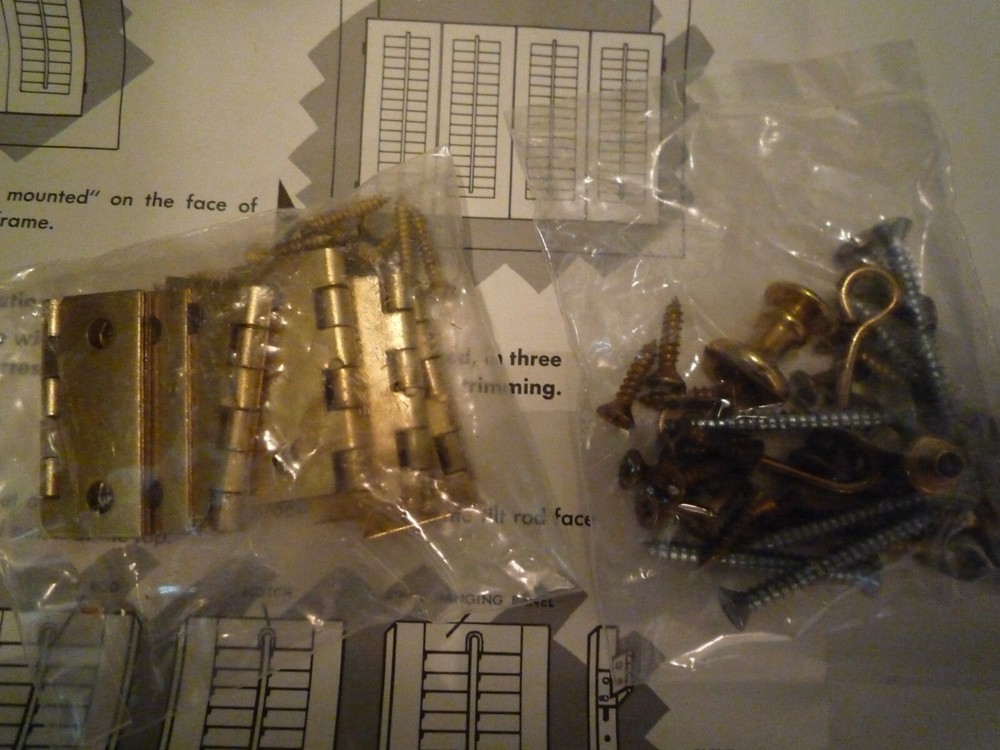 2 Sets Shutter Hanging Mounting Kits 48" Wood Strips Butt & Wrap-Around Hinges