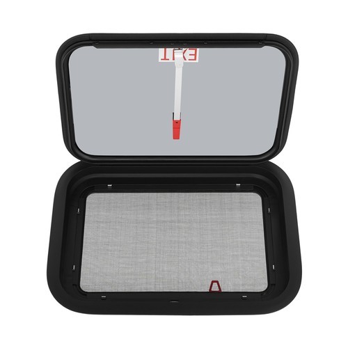 RV Exit Window W/ Trim Ring and Screen, 22" x 15" Push Out Glass Camper Window