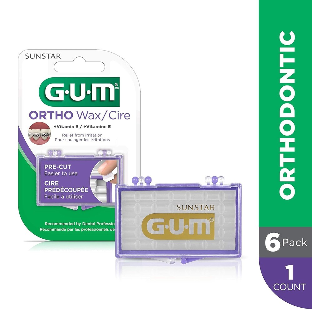GUM Orthodontic Wax with Vitamin E ( 6 Pack)