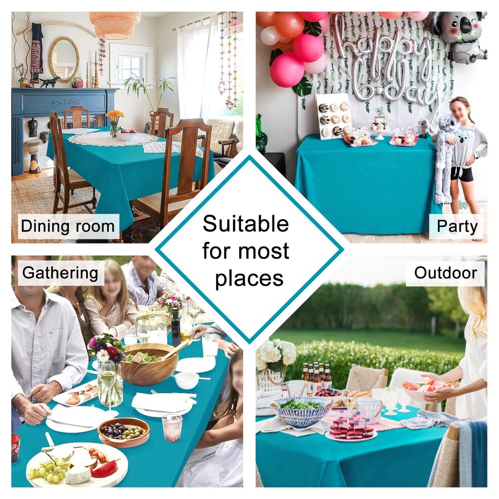 Rectangle Tablecloth - Waterproof and Spillproof Washable Fabric Table Cloth ...