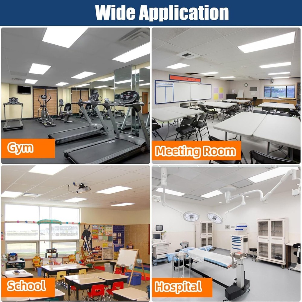 LED Panel Light 2x4FT 75 Watt 5000K Daylight White Dimmable AC 110V-277V 6 PACK