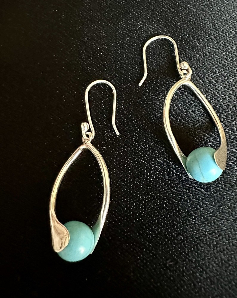 Sterling Silver /Turquoise Balls Earrings