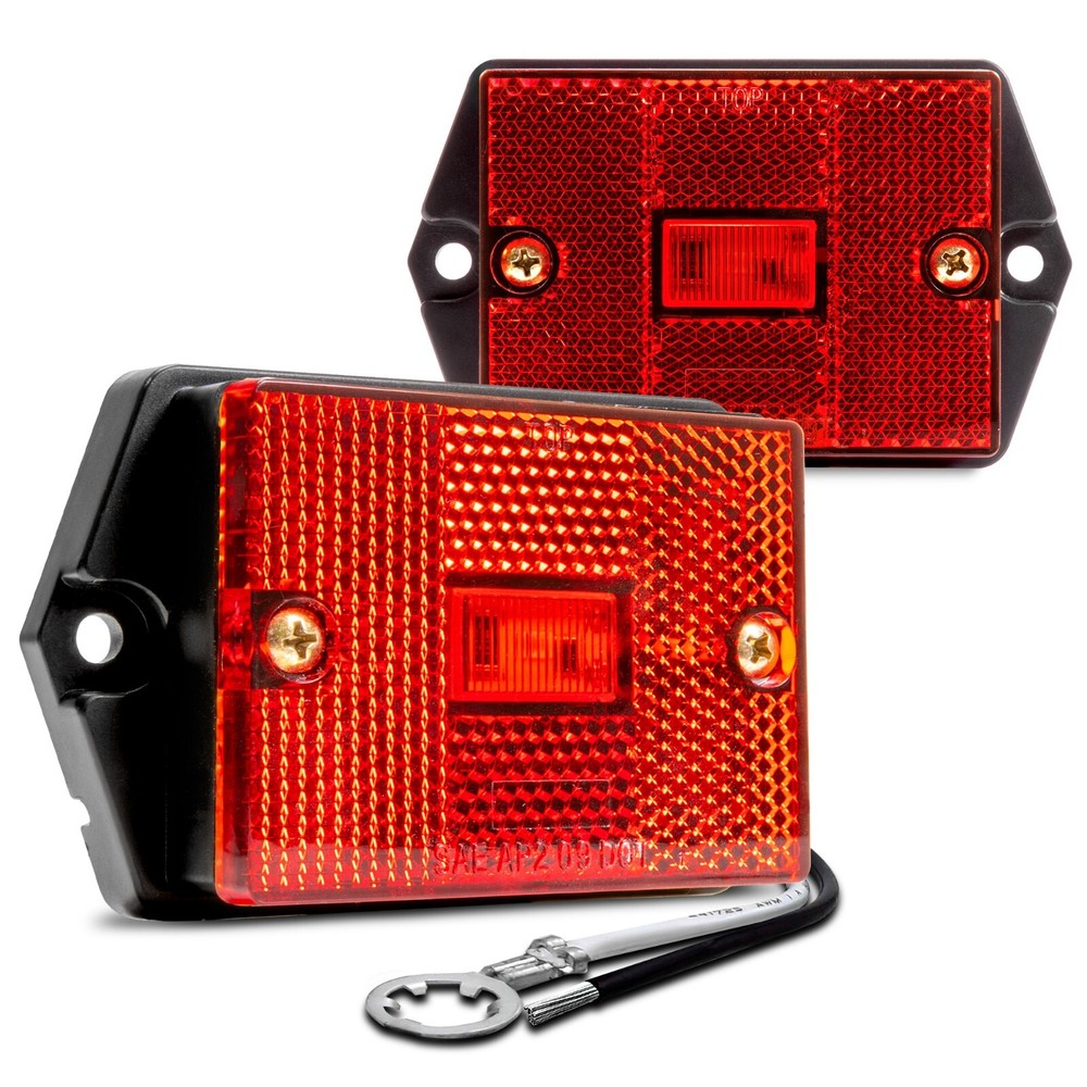 2pc DOT Surface Mount Red LED Side Marker Light Utility Boat Trailers Over 80