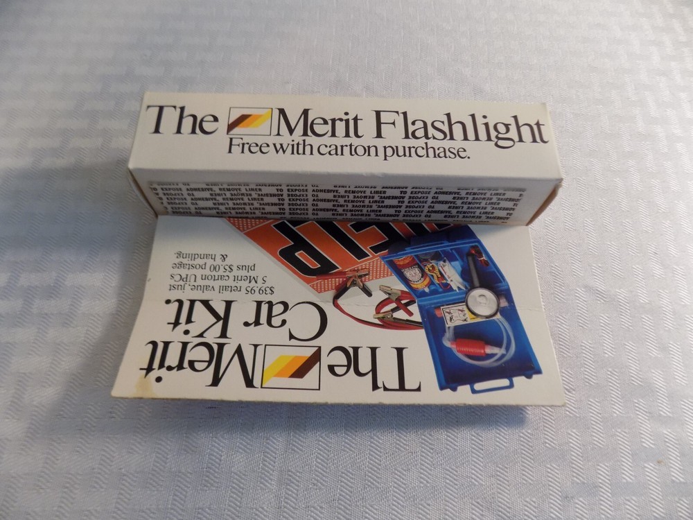 VINTAGE MERIT CIGARETTES PROMO FLASHLIGHT NEW IN BOX 1991