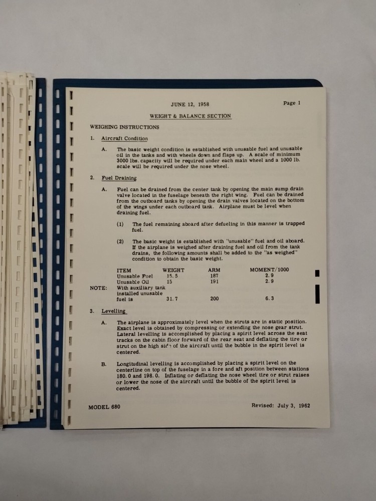 Aero Commander Model 680 Flight Manual-Original