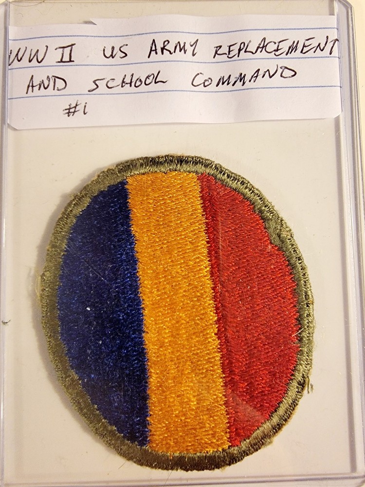 WW II US Army Replacement & School Command Cut Edge Whiteback No Glow Patch 1