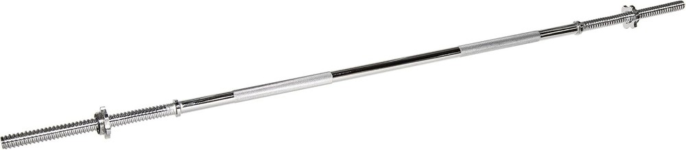 Threaded Chrome Barbell with Lock Collars, 60-Inch, 1-Inch Diameter