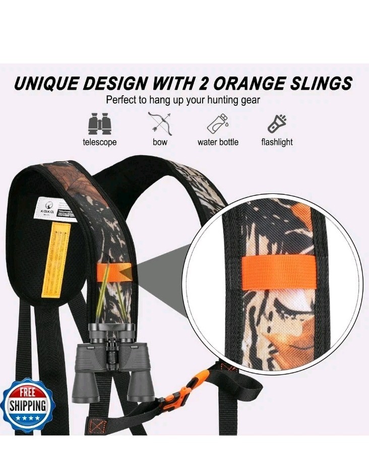 Kalkal Tree Stand Harness, Adjustable Hunter Safety System with Whistle Aid,