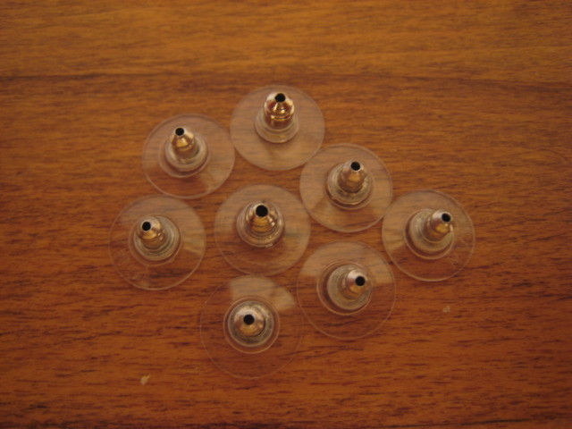 4 PAIR OF PIERCED EARRING BACKS – 4 PR SILVER