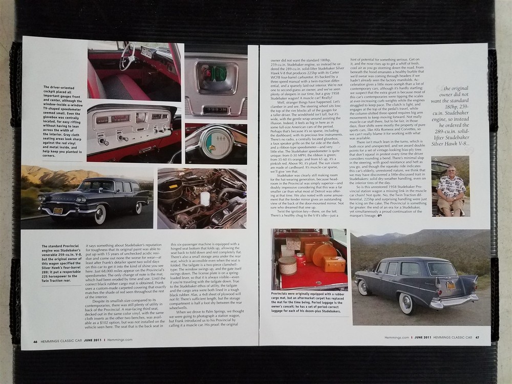 1959 Studebaker Silver Hawk Provincial Station Wagon - 4 Page Article