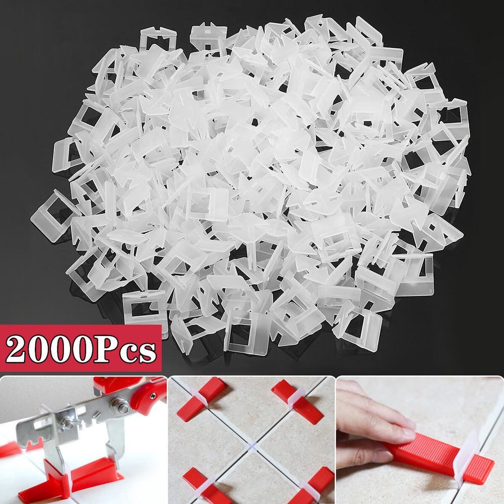 4000PCS 1.5mm Clip Tile Leveling System Kit Floor Wall Tile Spacer Tiling Tools