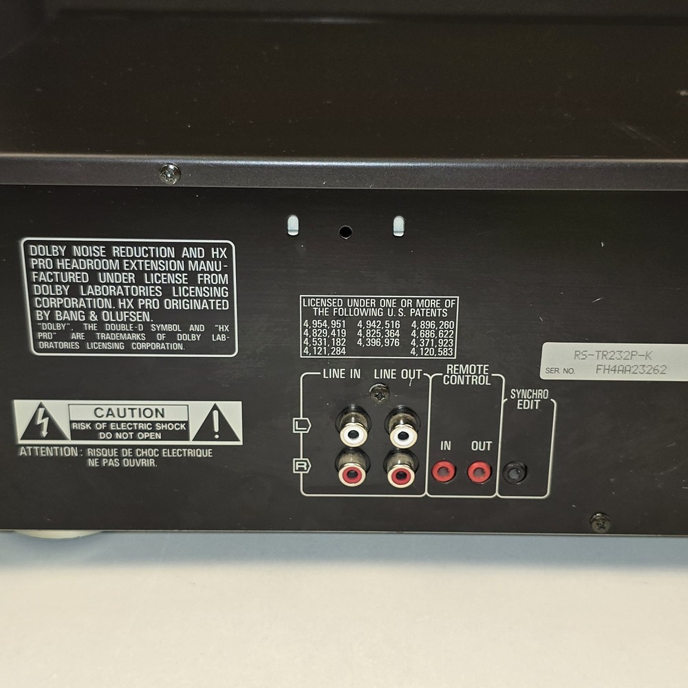 TECHNICS RS-TR232 HX PRO Stereo Double Cassette Deck Player TESTED READ
