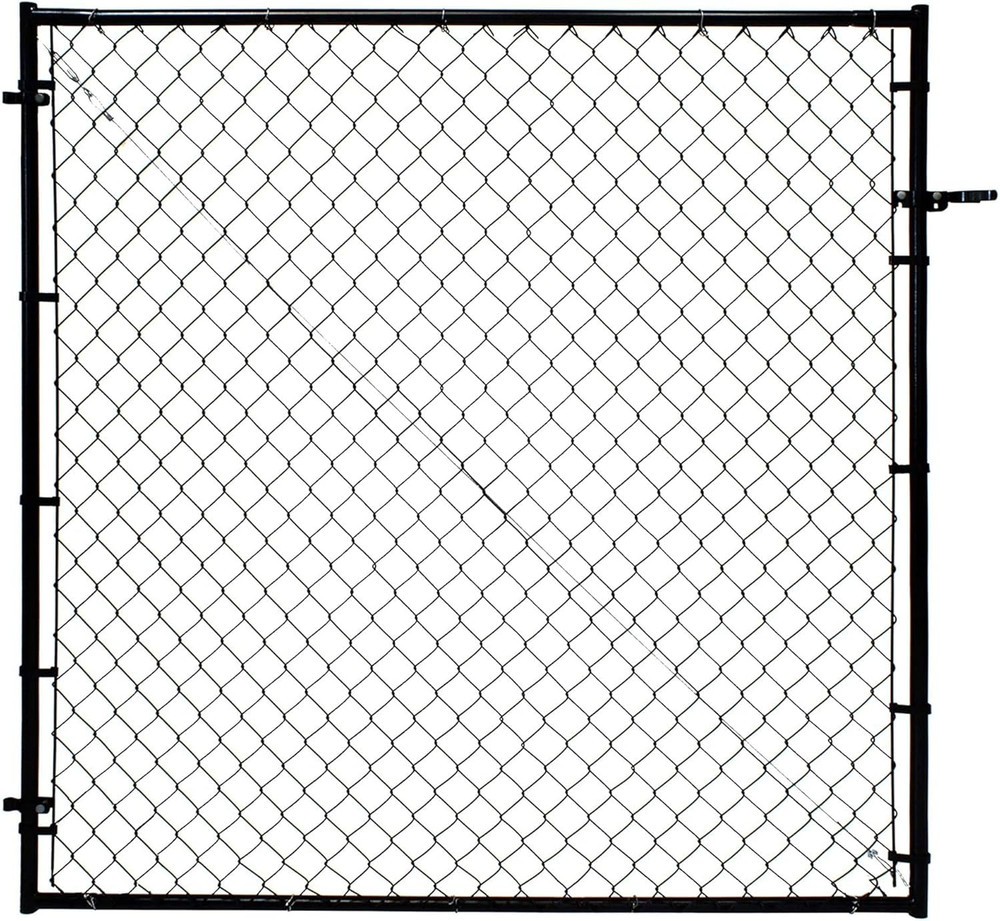 Adjust-A-Gate Adjustable Chain Link Square Corner Complete Gate Kit, , Black, 6'
