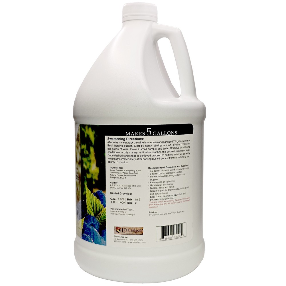 Vintner’s Best Blue Raspberry Fruit Wine Base (128 oz / 1 gallon)