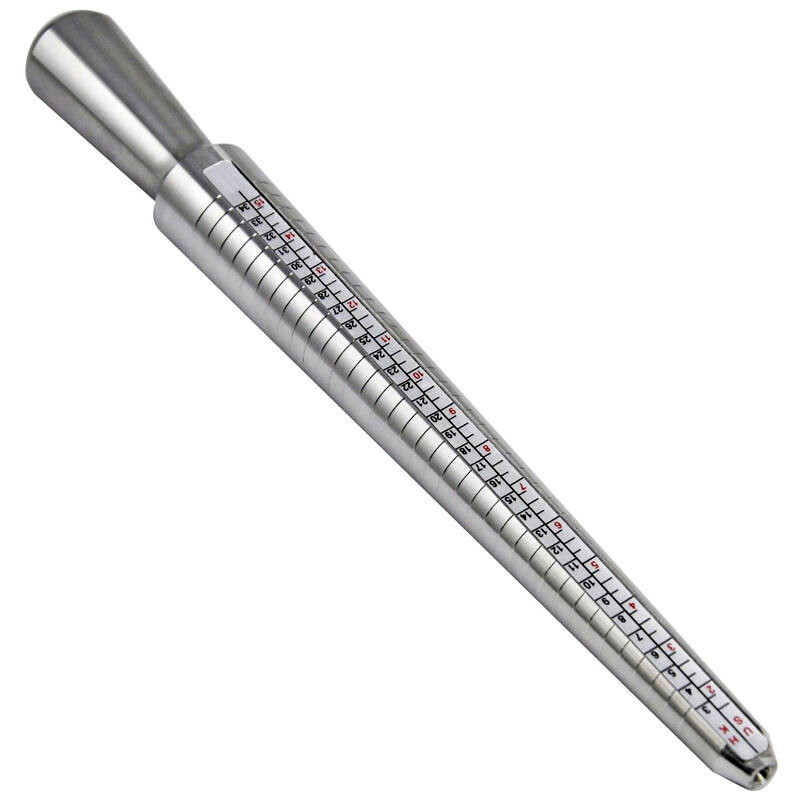 Metal Ring Sizer Guage Mandrel Finger Sizing Stick Measure Standard Tool
