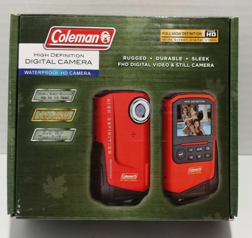 Coleman 1080P HD Digital Camera Widescreen Waterproof 8.0p MP Resolution, Blue