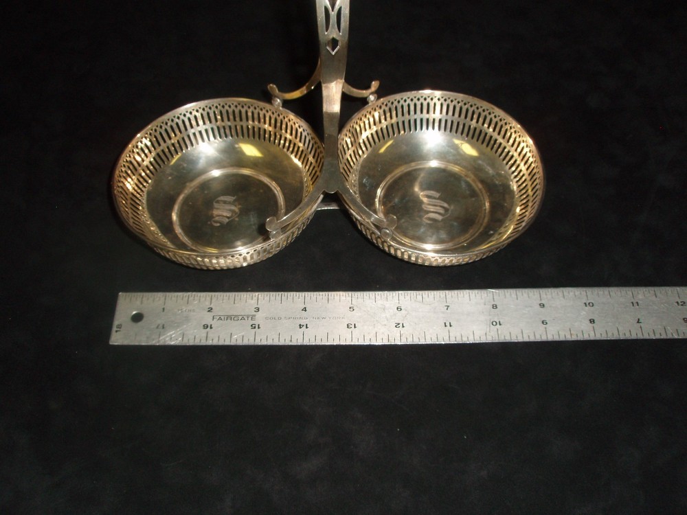 STERLING SILVER DOUBLE CANDY DISH