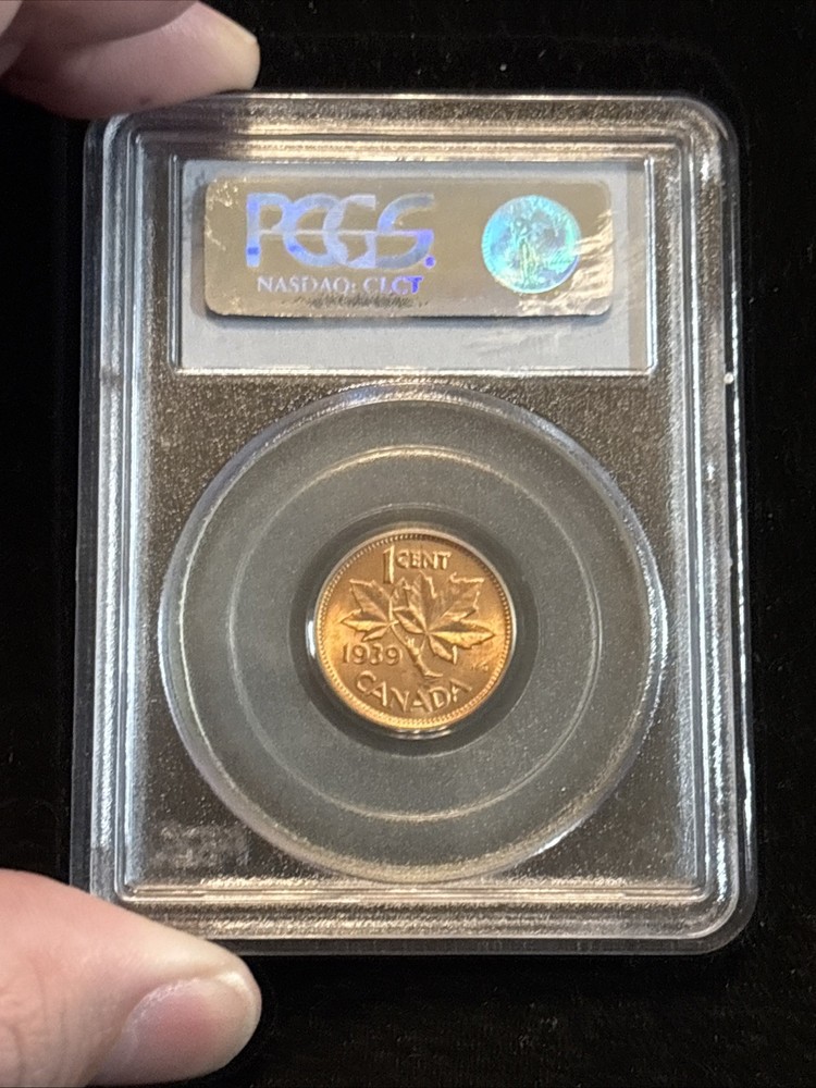 1939 Canada Penny Uncirculated Pcgs Ms64 Red Small Cent