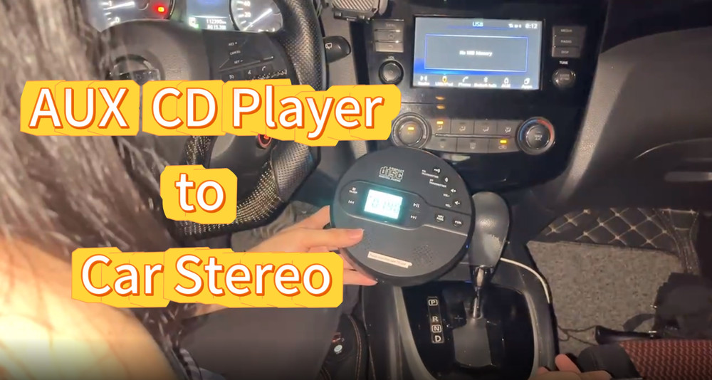 Portable Bluetooth CD Player with FM Transmitter, Anti-Skip, Rechargeable, Headp