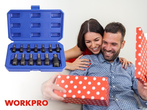 WORKPRO 13-Piece Hex Socket Set Socket Set 1/4"3/8"&1/2" Drive Allen Socket Set