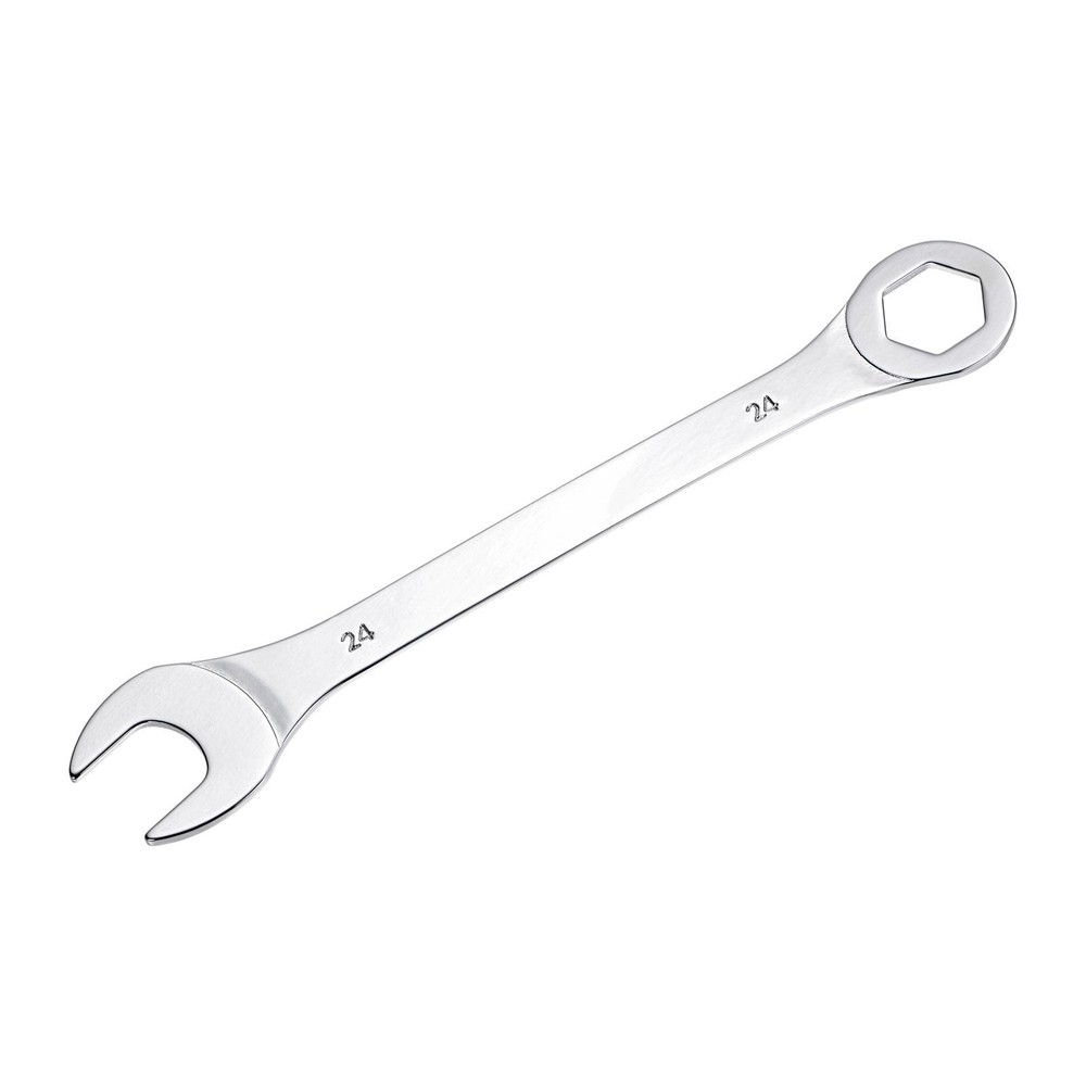 Thin Combination Wrench with Offset 6-Point End and Angled Open End 24mm