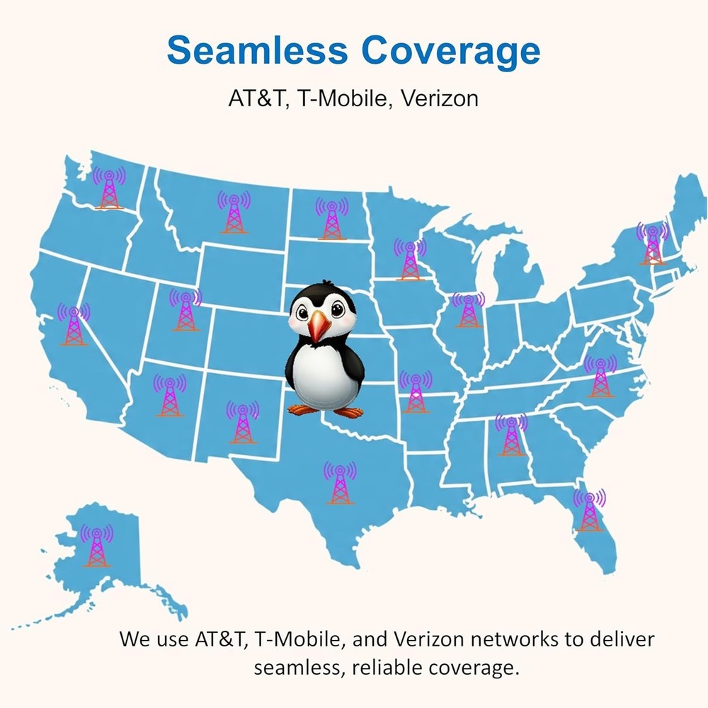 Data-Only SIM Card for Security Cameras, Hotspots, Tablets LTE US &