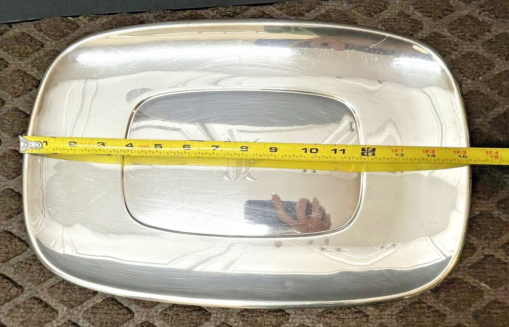 Reed & Barton Sterling Silver 15" Rectangular Tray 784 Gr. W/Monogram