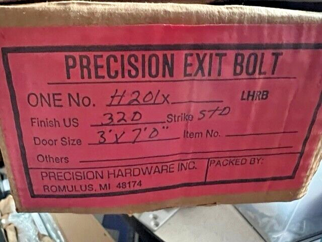 PRECISION HARDWARE PHI H201 LHRB X 32D VERTICAL ROD 3 X 7 EXIT DEVICE OLYMPIAN