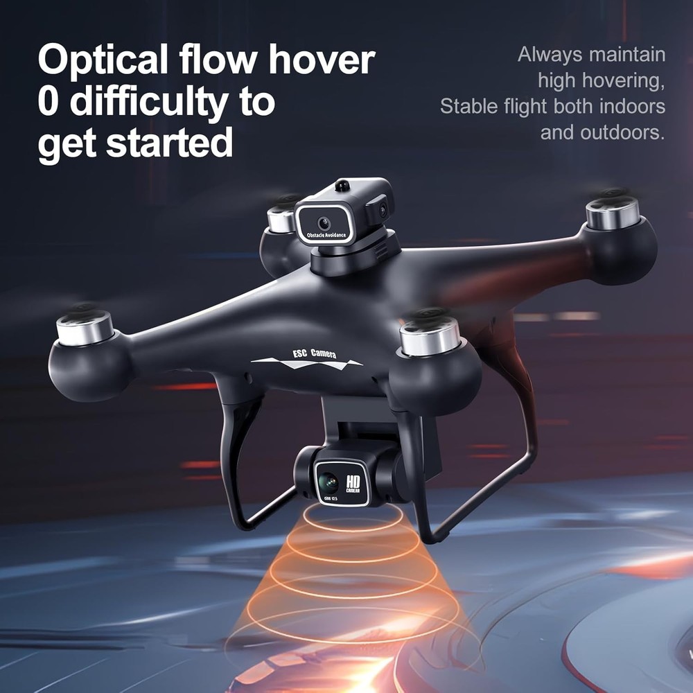 S116 GPS Drone with Screen Controller, 2 Batteries, Obstacle Avoidance, Black