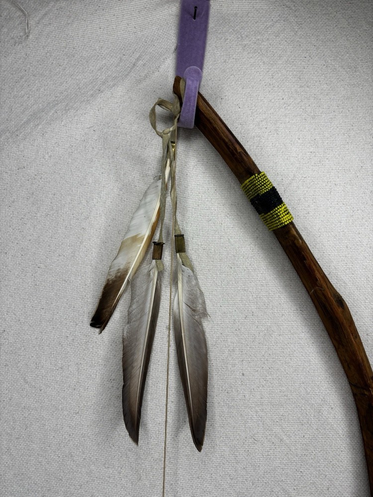 Authentic Native American Navajo Bow With Feathers
