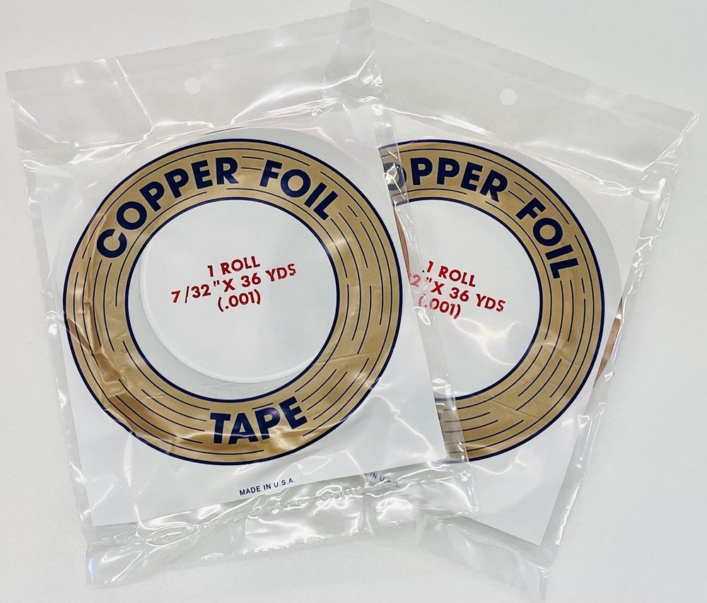 2 Rolls/Pack 7/32 Edco Copper Foil (Copper Backed