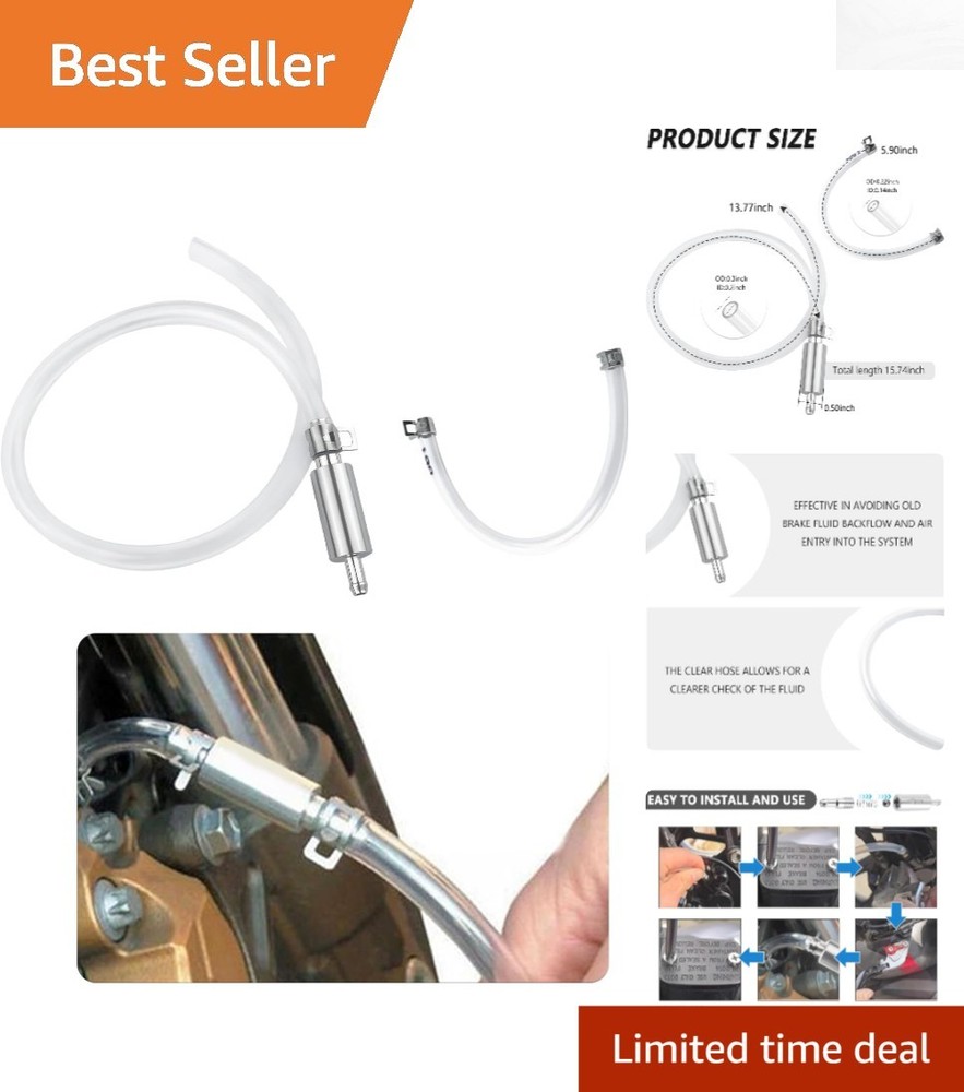 Universal Brake Bleeder Tool Kit with One-Way Check Valve - Durable & Easy Use