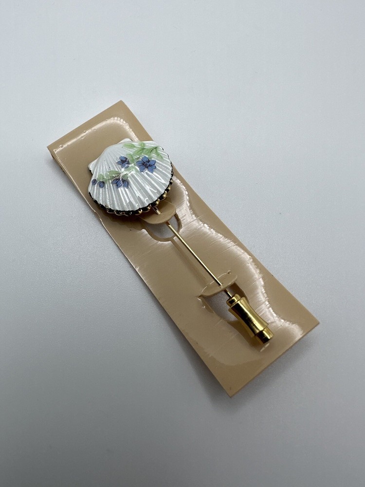 NWT Gold Tone Flower Shell Stick Pin 5.8cm BB2