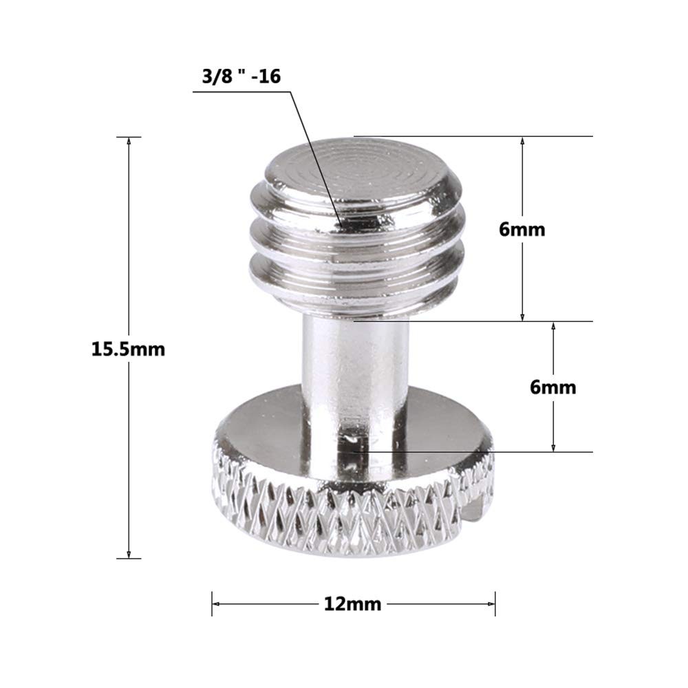 Camera Screw with 1/4"-20 & 3/8"-16 for Quick Release 1, Silver