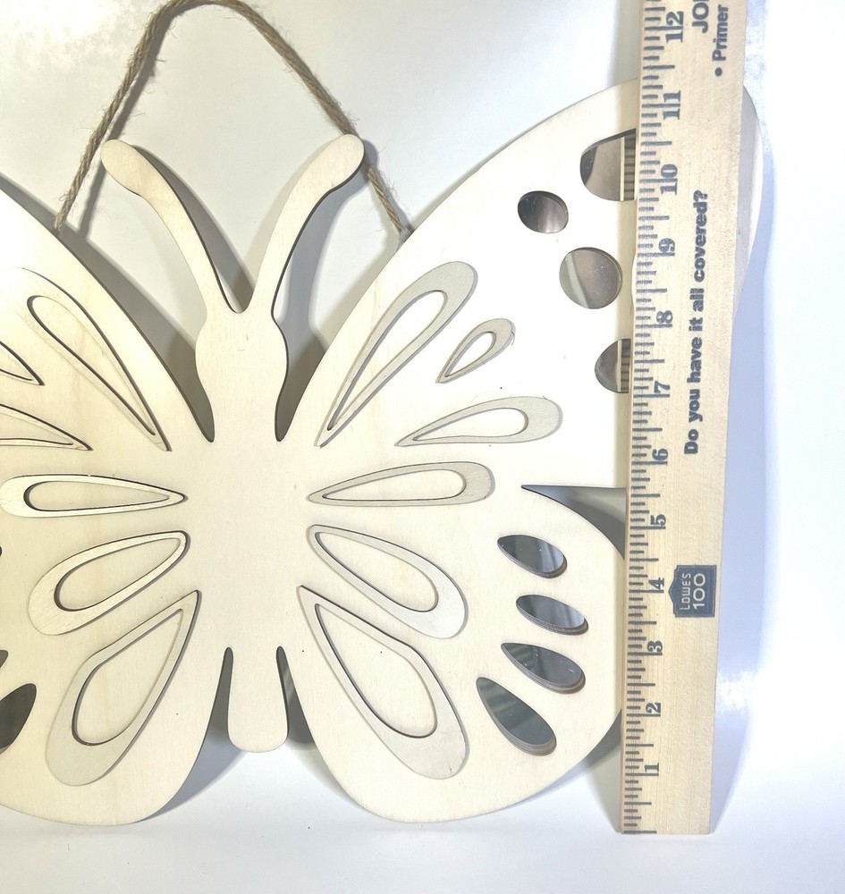 DIY Paintable Wood Butterfly Wall Hanging Craft Mirror Decor Spring Easter NWT